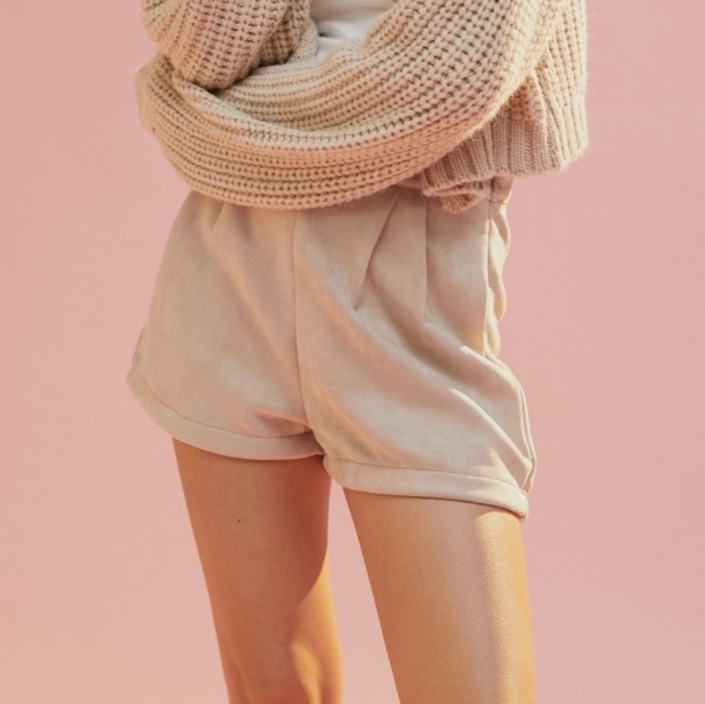Faux Suede High Rise Shorts